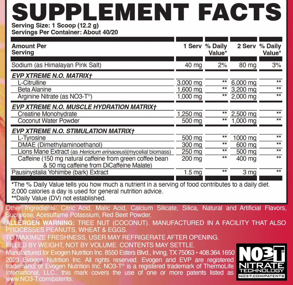 Evogen Evp Xtreme 40 Servicios Sabor Strawberry Lemonade