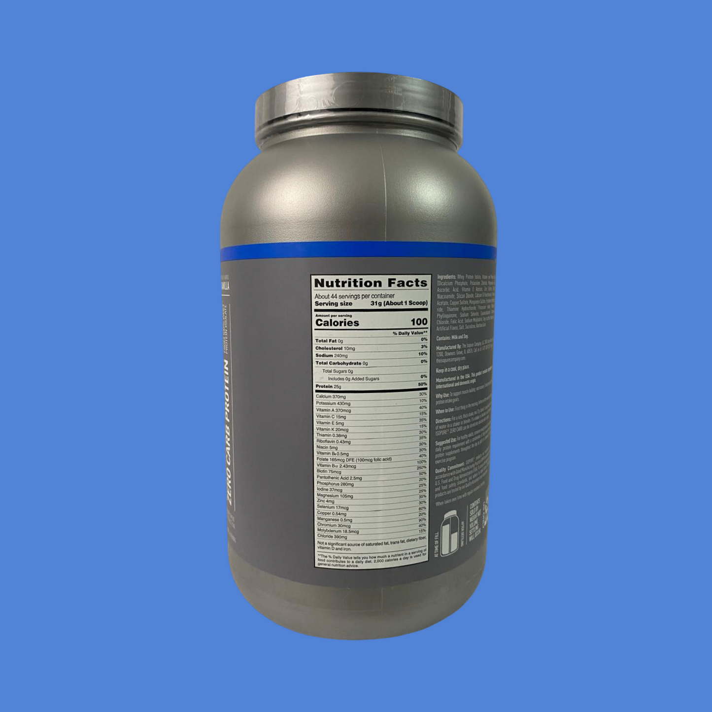 ISOPURE Zero Carb Proteína Whey Sabor Vainilla 3 Libras